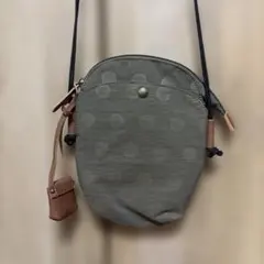 未使用品！toleur トーラ　サコッシュ　水玉　グレーベージュ　本革×ナイロン