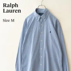 Ralph Lauren ラルフローレン ギンガムチェック 長袖 シャツ 青 M