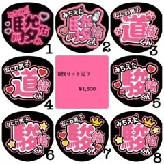 道枝駿佑くんうちわ文字 2枚セット
