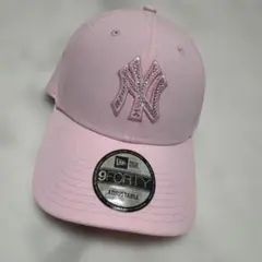 NEWERA キャップ くすみピンク ストーン デコ - メルカリ