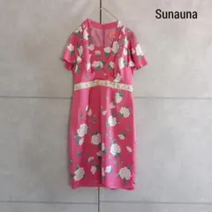 Sunauna スーナウーナ 花柄 ワンピース 日本製 X3531