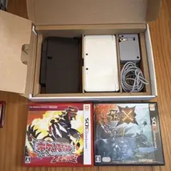 ニンテンドー3DS ホワイト 本体とゲームソフト2本付きDSソフトと本体ジャンク