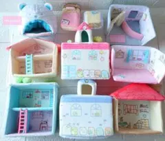 【まとめ売り・10点①】すみっコぐらし 学校 シャワールーム ベッド他ぬいぐるみ