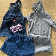ベビー・キッズ服セット（オーバーオール、ワンピース、デニムスカート、ロンT)