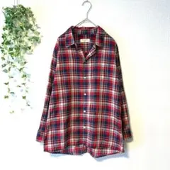 BACK NUMBER 長袖シャツ チェック柄 【M】 薄手 綿100 コットン