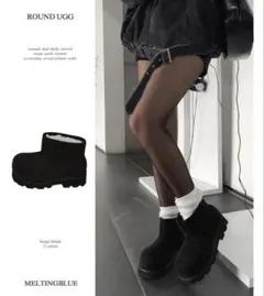 鈴木亜美 ブラック 厚底 ニットショートブーツ amiCRAMMY 新品未使用⭐︎鈴木亜美 ブラック 厚底 ニットショートブーツ