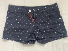 水玉模様ショートパンツ ネイビー
