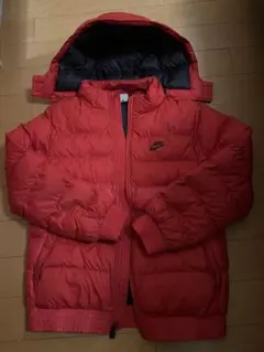 NIKE レッド ダウンコート キッズLサイズ　150-160㎝