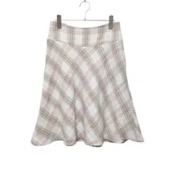 1591 【ザラベーシック】 フレアスカート　(Ｓ)　ひざ丈　ツイード　チェック