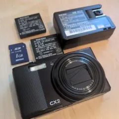 【訳あり特価・美品】RICOH CX2 純正バッテリー2個テスト用SDカード付のサムネイル