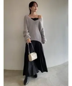 スナイデル　深vニットセットキャミワンピ