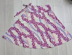 フラダンス用スカート 花柄 紫 ピンク