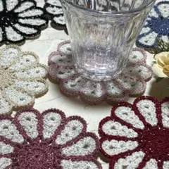 お花のコースター❁︎〖ラメラメ〗2枚セット¥500～