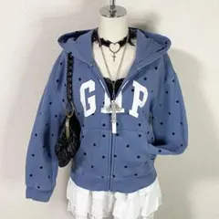 GAP ギャップ パーカー y2k 平成 ギャル 裏起毛 ドット 水玉