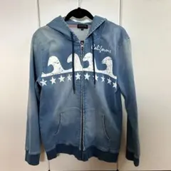 EVOLUTION ジョガーデニム ジップアップパーカー　サックスブルー