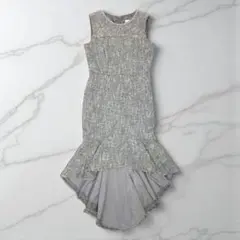 an アン テールカット マーメイド ミディアムドレス ライトグレー