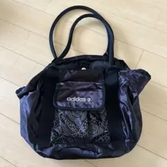 adidas アディダス ナイロン トートバッグ 黒 大容量 軽量 エコバッグ