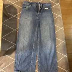 ブルーワイドレッグデニムパンツ