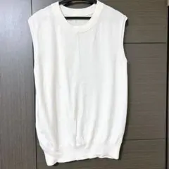 24時間以内発送　ニットベスト　ホワイト