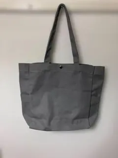 【大容量】新品 トートバッグ 帆布 厚手 丸洗い可 ボタン留め グレー