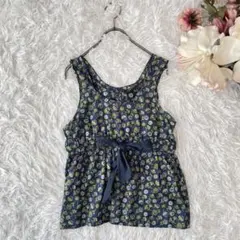 未使用タグ付き】t.yamai paris リネン フリルブラウス キャメル