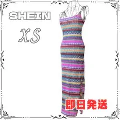 【 SHEIN 】レディース XSサイズ 幾何学模様 ロングワンピ