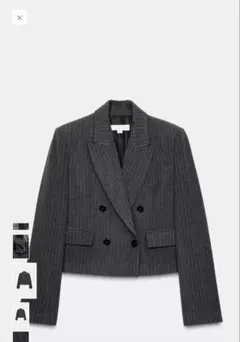 クロップドダブルブレストストライプブレザー