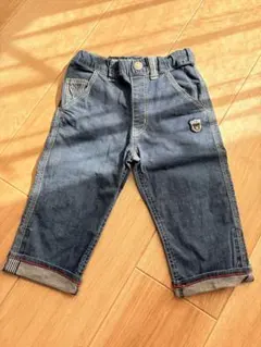 DOUBLE.B クマ刺繍付きハーフパンツ ダークブルー130cm