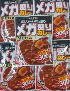 ハチ食品　メガ盛りカレー　レトルトカレー　カレーライス　大辛　３００g　５袋　⑥