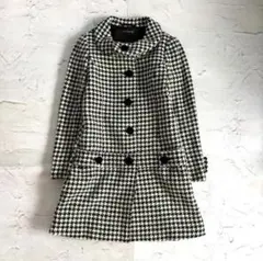 千鳥格子 ウール混 チェスターコート アンティーク クラシック レトロ古着