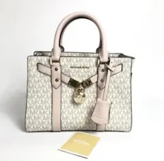 マイケルコース/ハンドバッグ/MKシグネチャー柄/ホワイト/ピンク