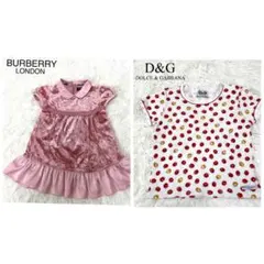 美品 バーバリー ロンドン ベルベット ワンピース 90 D&G Tシャツ付き