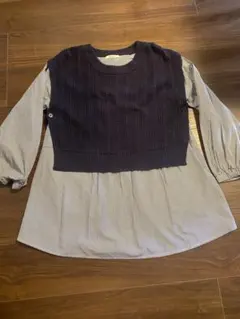 niko and... ニットベストレイヤード風長袖シャツ