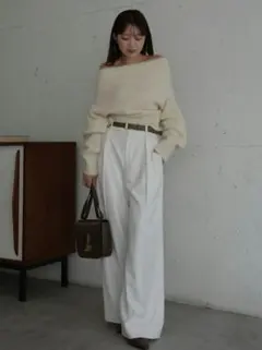 2026年最新】anuans カラー：ホワイト系 ワイドパンツ・イージーパンツ