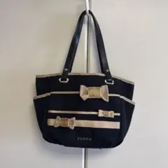 TOCCA トートバッグ リボン ブラック ベージュのサムネイル
