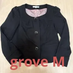 grove ブラック ノーカラージャケット M