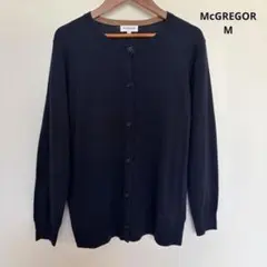 McGREGOR ネイビー 薄手ニットカーディガン M 刺繍　シンプル