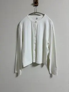ユニクロ　UVカットジャージークルーネックカーディガン　XL 白