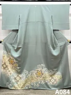 美品 和田光正 金通し地の袋帯 幾何学松文様 シャンパンゴールド 作家 