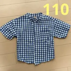 半袖ブラウス　ブルーチェック110