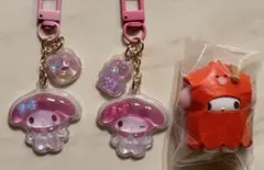 ボンボンドロップシール風ぷっくりキーホルダー マイメロディ ちびっとも おかず