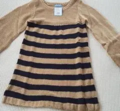 チュニック　切替ニットボーダーチュニック　キャメル　黒　新品未着用　タグ付き
