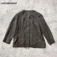 ロートレアモン キュプラ100% ノーカラーブルゾン ジャケット 40のサムネイル