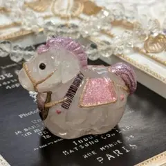 No699 雫形オルゴナイト シマエナガ ☆ローズクォーツ＆クリスタル