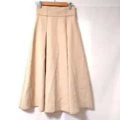 mysty woman フレアスカート ベージュ S ステッチ ハイウエストのサムネイル