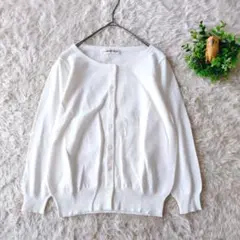 STRABERRY-FIELDS クルーネック カーディガン ホワイト 九分袖