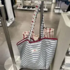 zara ボーダー柄 トートバッグ エコバッグ XLのサムネイル