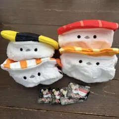 新品未使用 すしエナガポーチ 寿司 ぬいぐるみ シマエナガ 4種コンプリートのサムネイル
