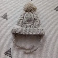 ZARA ベビー帽子 ポンポン付き ベージュ