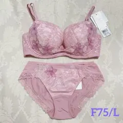 F75/Ｌ ワコール パルファージュリボンブラ ブラジャーショーツセット ワコールパルファージュ♡リボンブラG75&ショーツL - メルカリ